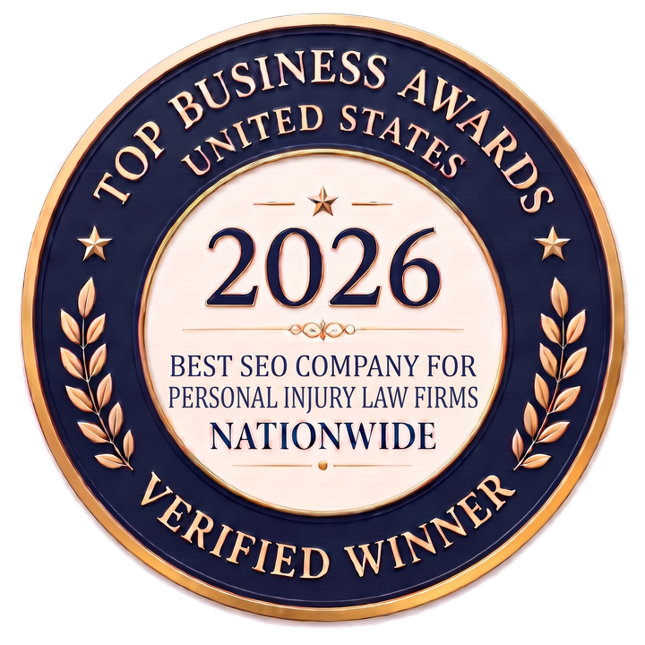 2026 Best SEO Company for Personal Injury Law Firms Nationwide winner seal